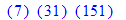 ``(7)*``(31)*``(151)