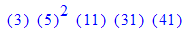 ``(3)*``(5)^2*``(11)*``(31)*``(41)